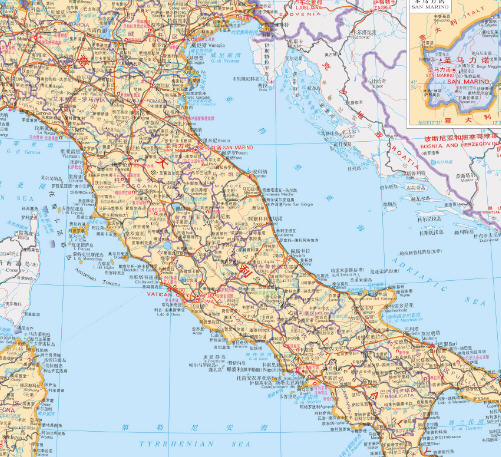 意大利地图中文版|意大利地图高清电子版下载