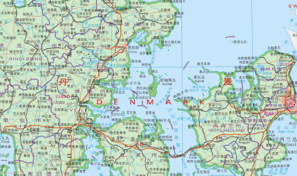 丹麦地图高清版|丹麦地图中文版下载|好特下载