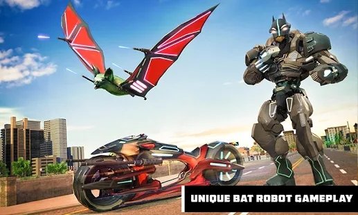 飞行蝙蝠摩托机器人游戏