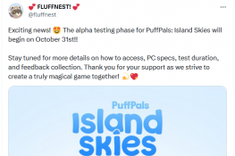 动森？种田养成游戏《PuffPals：岛屿天空》将开启测试