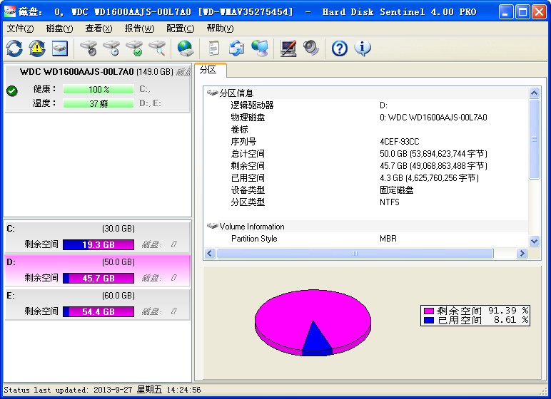 Hard Disk Sentinel(Ӳ̶̽ȵȹ)V4.50 ɫر