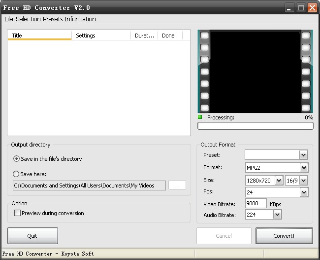 Free HD ConverterV2.0 ɫ