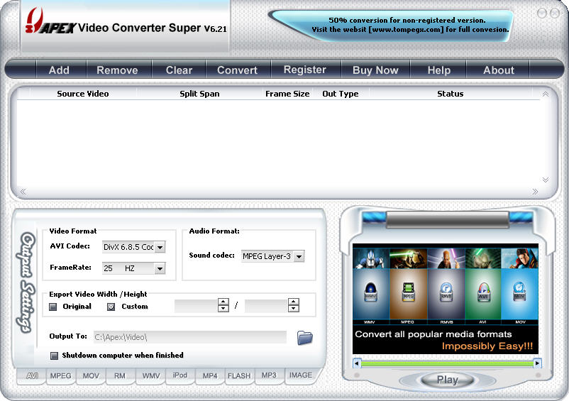 Apex Video Converter Super(Ƶʽת)V6.21