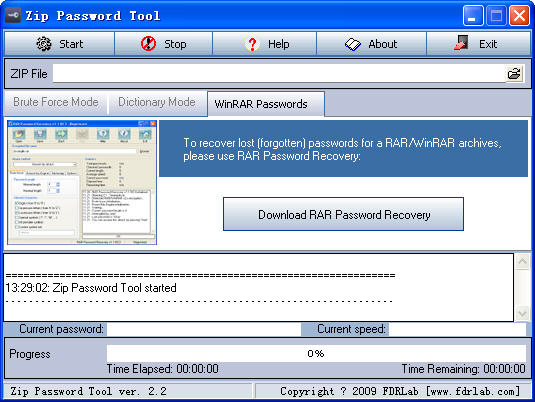 Zip Password Tool(ZIPܴaƽ⹤)V2.2 GɫӢ؄e