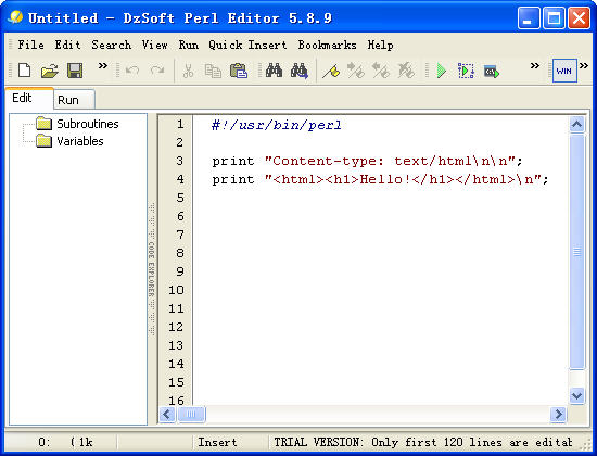 DzSoft Perl Editor(Perl/CGIű)V5.8.9.3 ɫر