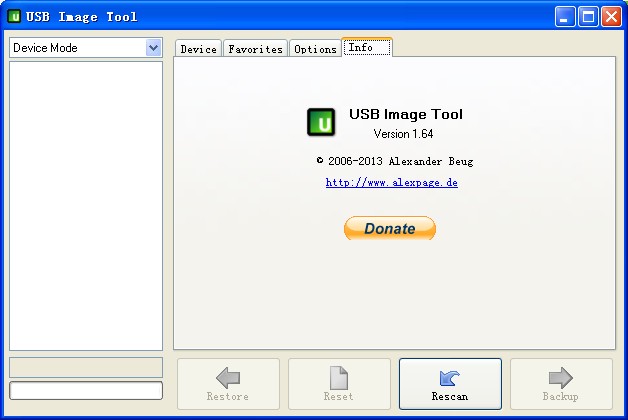 USB Image Tool(U/MP3ݻԭ)V1.64 ӢɫѰ