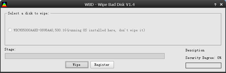 Wipe Bad Disk(ĵޏ͹)V1.4 Gɫ؄e