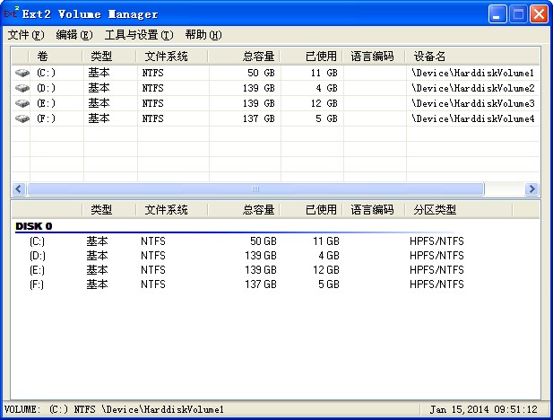 Ext2 Volume Manager(дEXT2/3ļϵͳ)V2.50 ɫ