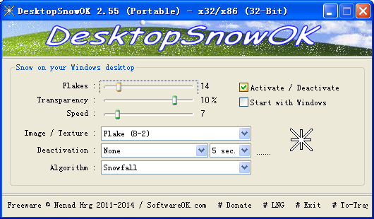 DesktopSnowOK(ѩ)V2.66 ɫ