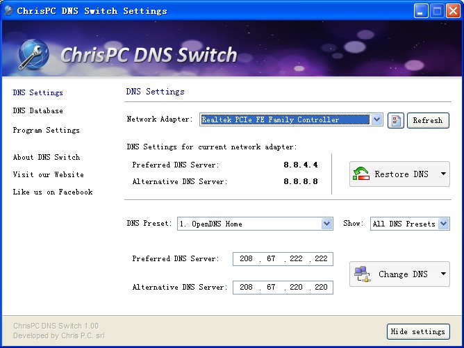 ChrisPC DNS Switch( DNS修改切换器) V1.0 官