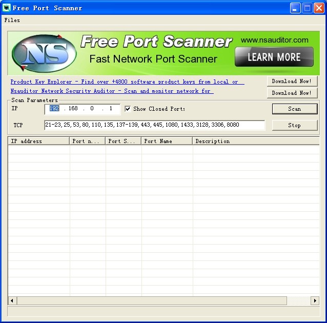 Free Port Scanner(˿ɨ蹤)V3.31 ʽ