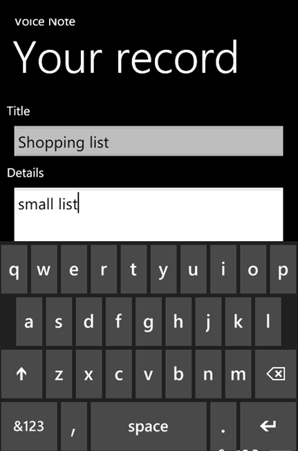 ¼ VOICE NOTEV1.0.0.0 WindowsPhone