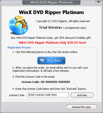 WinX DVD Ripper Platinum(DVDƵת)V7.5.0.117 Ӣİ