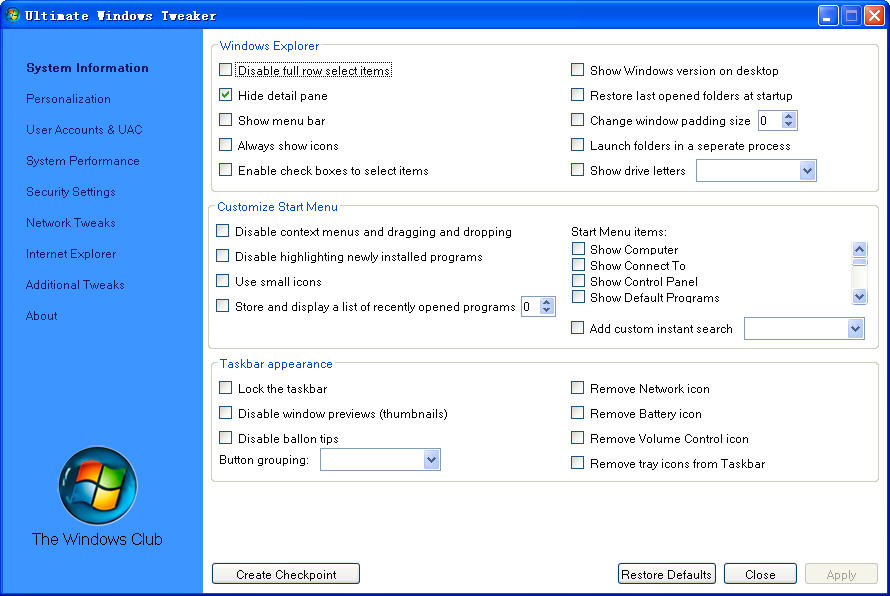 Ultimate Windows Tweaker(VistaϵͳŻ)V2.2 ɫӢİ