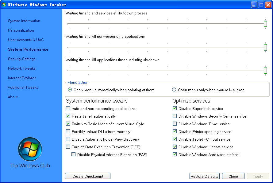 Ultimate Windows Tweaker(VistaϵͳŻ)V2.2 ɫӢİ