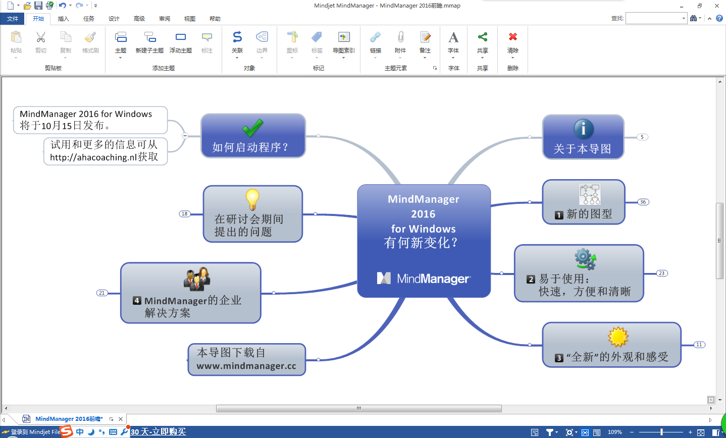 mindmanager2016思维导图软件32位v2016简体中文版