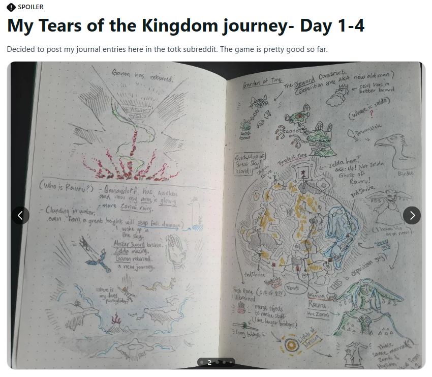 好棒！玩家纪录《王国之泪》所见所闻 手绘游玩日记！