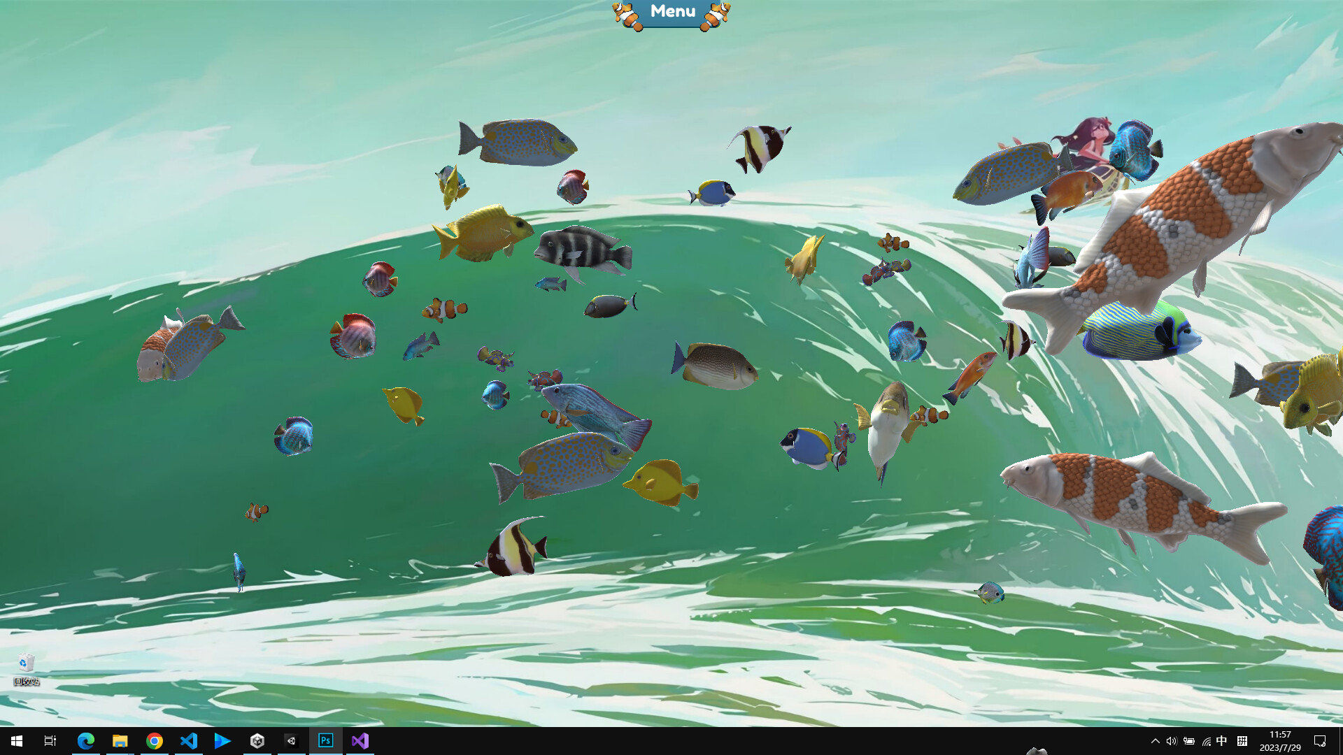 Fish on the desktopSteamҳ