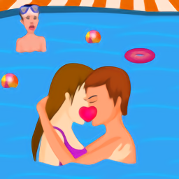 情侣头像一对两张泳池图片